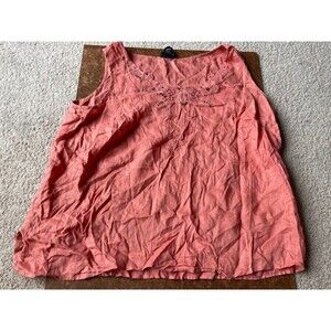 Rafaella 100 Percent Linen No Sleeve Shirt Blouse 18w